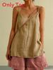 Cotton Linen Sleeveless Tank Top For Women Summer Casual Breathable Fashionable