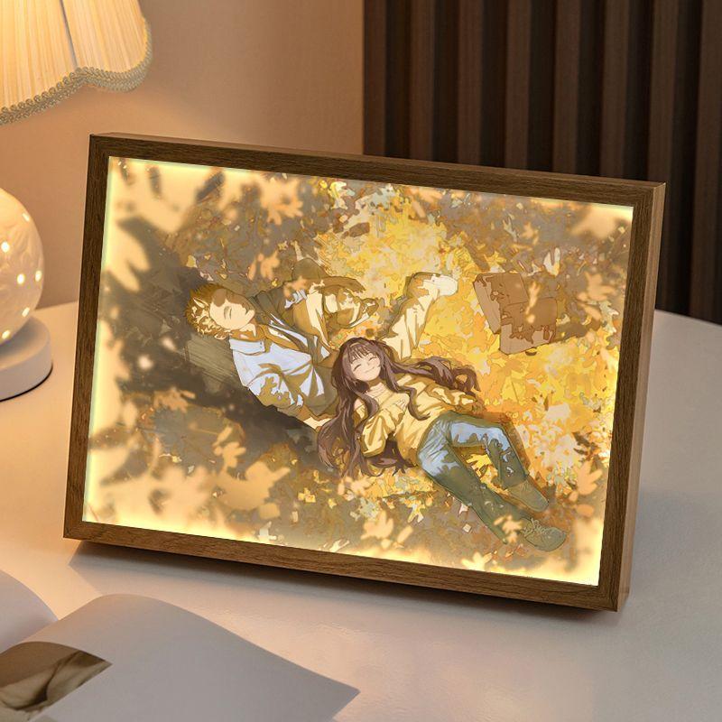 22cm/8.66in 3D Anime Chirou Taro Light Painting The Fragrant Flower Blooms With Dignity Peripherals Led Night Bedroom Decoration