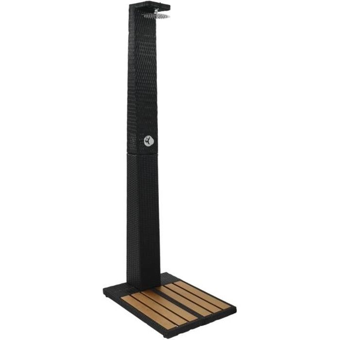 VidaXL Douche de jardin Résiné tressée WPC