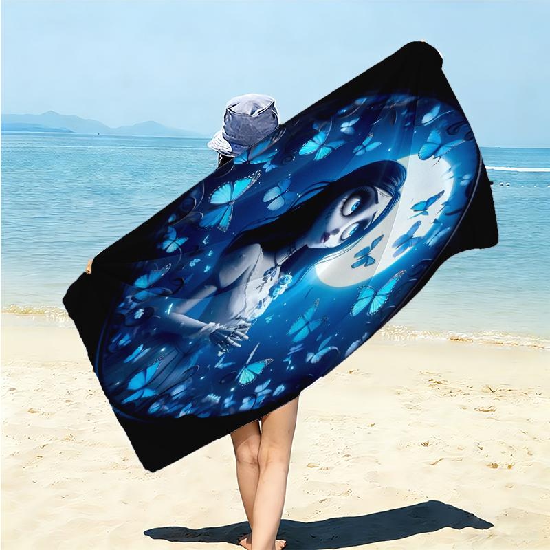 1Pc Ghostly Bride Butterflies Beach Towel Microfiber Beach Towel Thin Absorbent For Beach Swimming Yoga Bath Sports 0917156