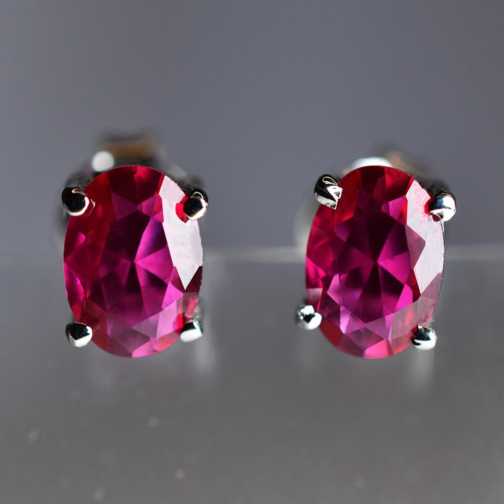 Mosambik ZERTIFIZIERT Rosa Rubin 8 Karat Natürlich Ovalschliff Seltener Edelstein Ohrring-Paar MY.ER-28-NS