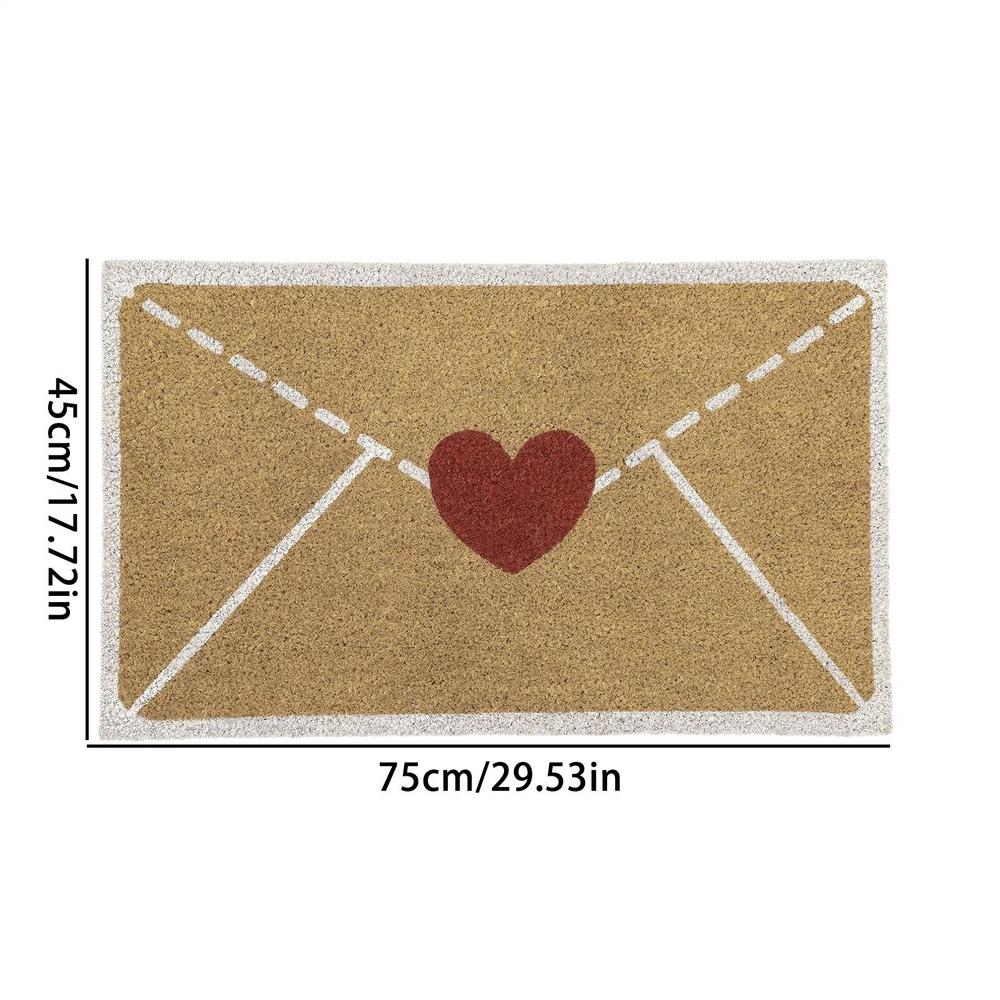 Valentine s Day Outdoor Door Mat Envelope Heart Non Slip Floor Mat Household Dust Removal Foot Mat Linen Entryway Rug