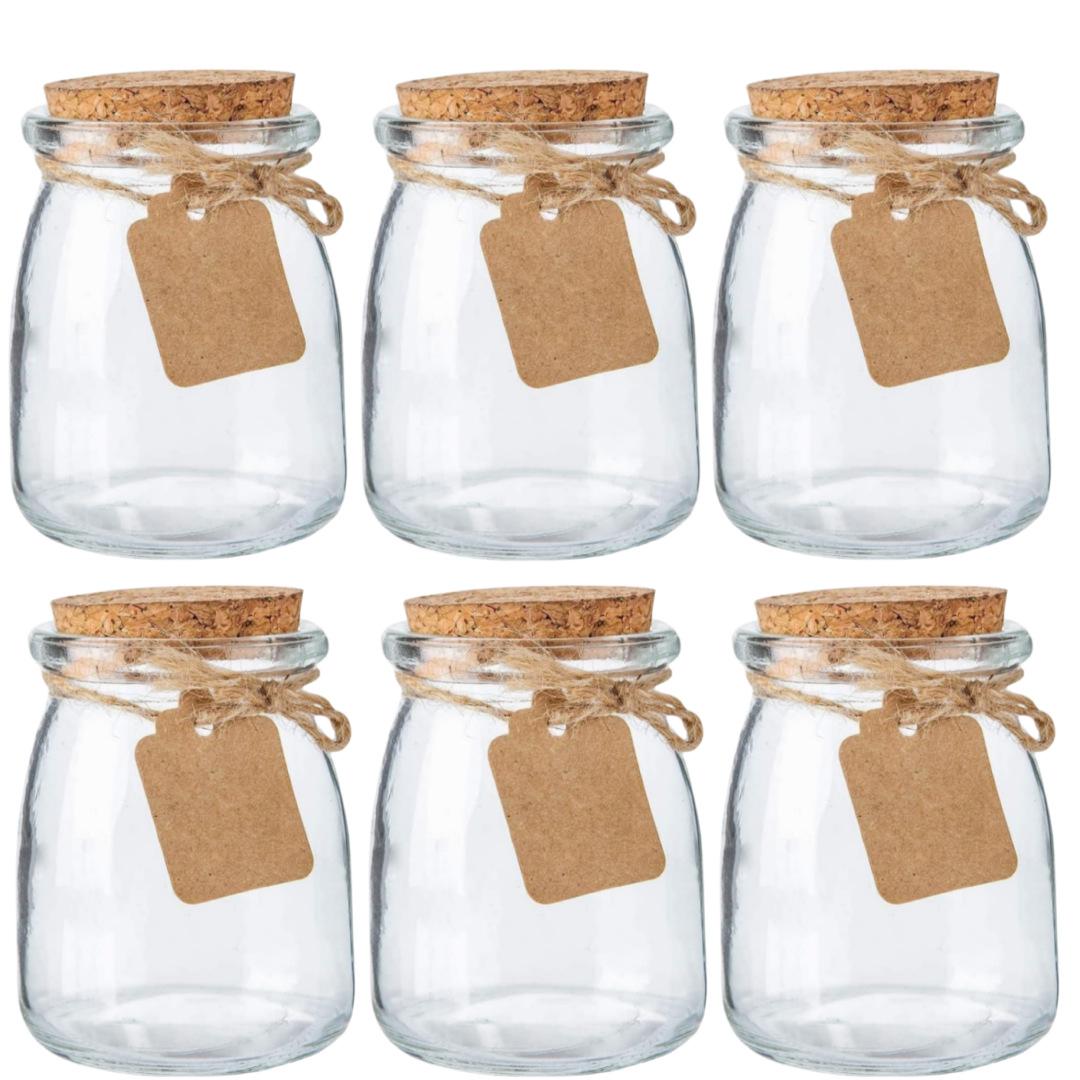 

6-40pcs Small Glass Candy Jars with Cork Lids 3.4oz DIY Candle Making Includes Twine and Labels Glass Gift Jars Christmas Decor
