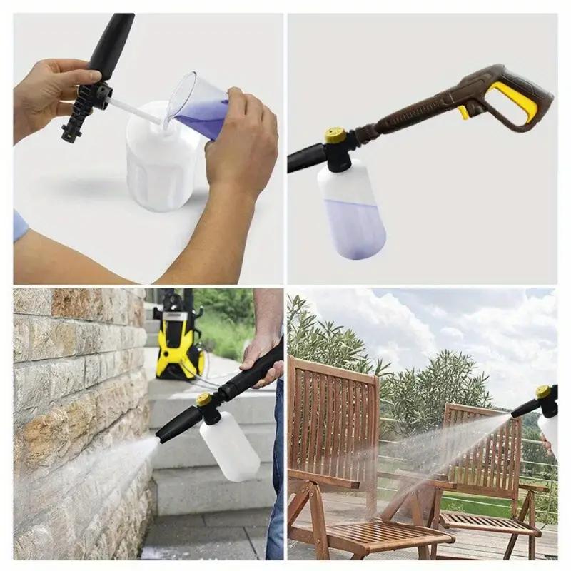 1 PC Black and Yellow Thick handle Foam Cannon 1000 ML Transparent Bottle Snow Foam Lance Washer kit, Pressure Car Washer Access