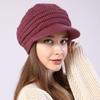 Women's Plush Knitting Soft Rabbit Wool Baseball Hat Beret Warm Cap