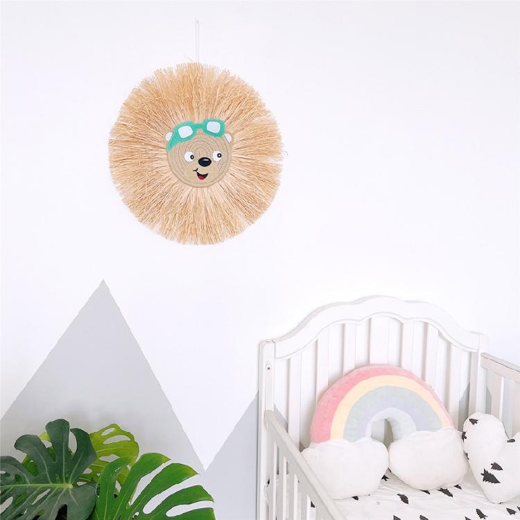 Cartoon Woven Wall Hanging Handmade Raffia Home Children Room Decor Bohemian