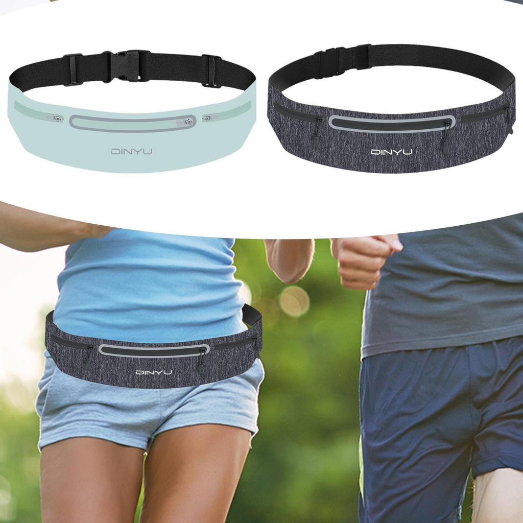 Running Belt Fanny Pack with 3 Zipper Pockets Quick Release Adjustable Strap Waist Bag for Gym Outdoor Jogging Cycling Riding