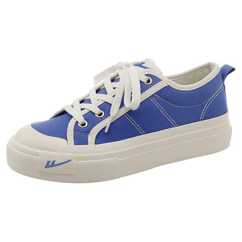 Low-top thick-soled solid-color canvas shoes, spring new comfortable shoes, men's and women's same black shoes