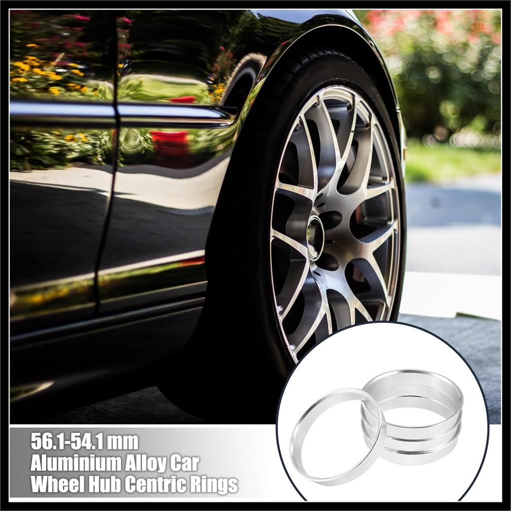 4pcs OD 56.1mm to ID 54.1mm Aluminum Alloy Car Hub Centric Rings Wheel Bore Center Spacer Durable Material