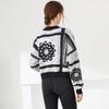 Fall Winter Harajuku Knitted Sweater Retro Vintage  Streetwear Pullover Floral Jacquard Women Cropped Tops  C-270