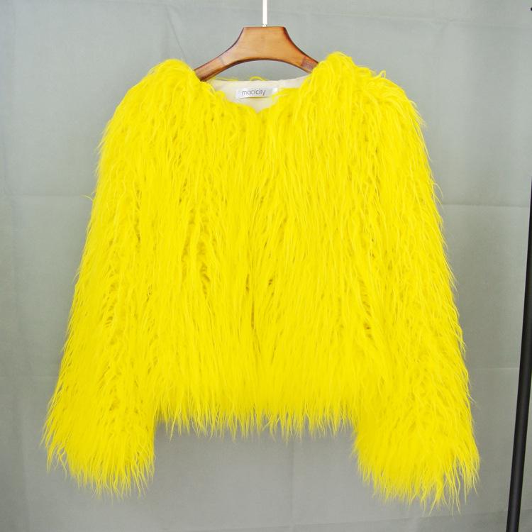 Women Faux Fur Coat Autumn Winter Fluffy Short Coat Faux Fur Jacket