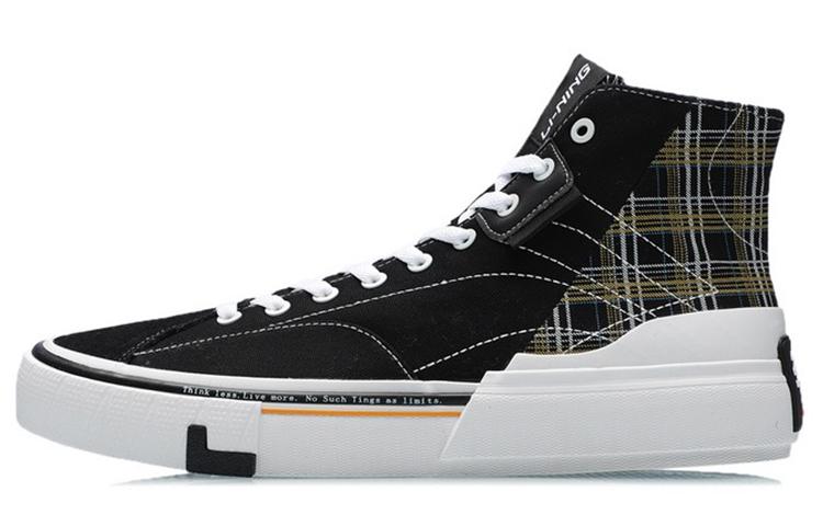 Кроссовки для скейтборда Li Ning Wave Унисекс Высокие Черно-желтые AECR007-4 39.5