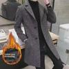 Men's Slim Fit Woolen Windbreaker - Korean Style, Mid-Length, Warm for Autumn and Winter