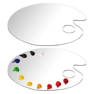 2 Pcs Acrylic Artist Paint Palette, Clear Acrylic Paint Palette,Clear Premium Acrylic Paint Palette, Non-Stick Oil Paint Palette