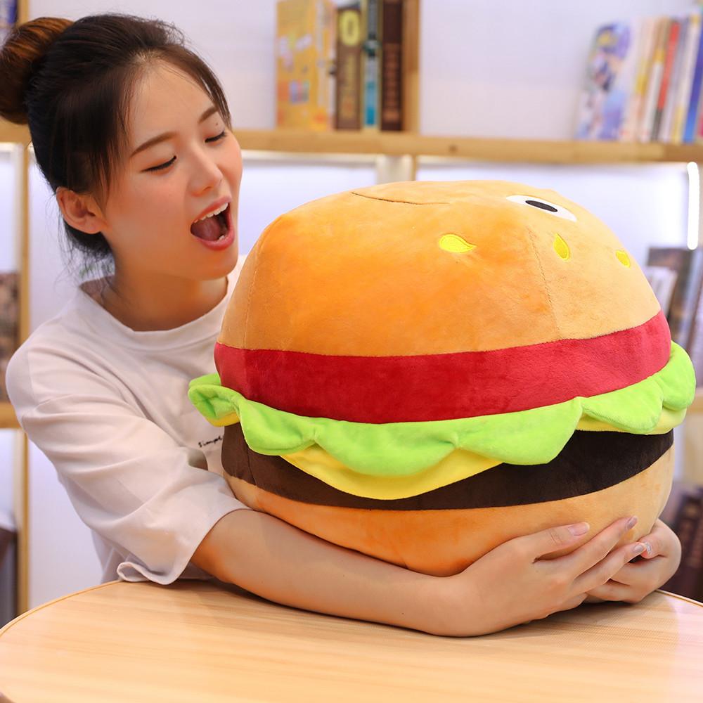 Adorable Plush Hamburger Hot Dog Popcorn Fries Ice Cream Teddy Bear Cushion Toy