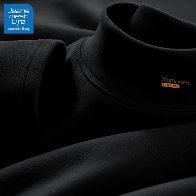 JEANSWEST LIFE Men's Thermal Half-High Neck Long-Sleeve T-Shirt