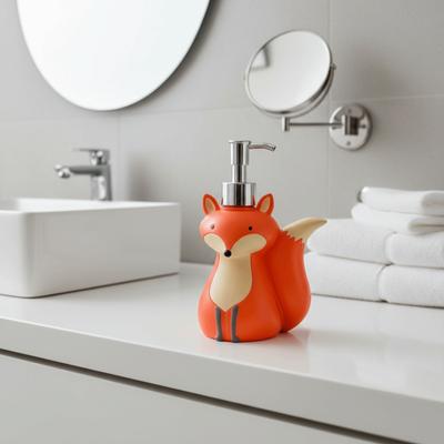 Cute Vixen Soap Dispenser Bottle Animal Design Refillable Cartoon Hand Sanitizer Bottle Collectible Decorative