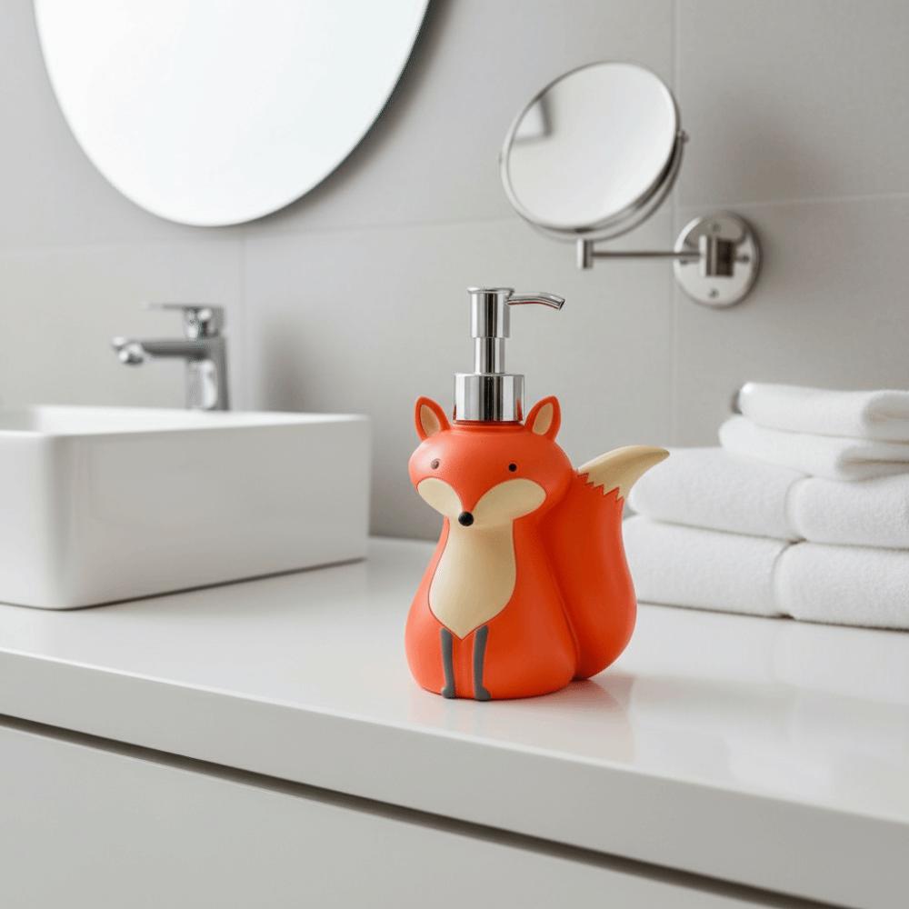 Cute Vixen Soap Dispenser Bottle Refillable Press Bottle Cartoon Hand Sanitizer Bottle Collectible Decorative