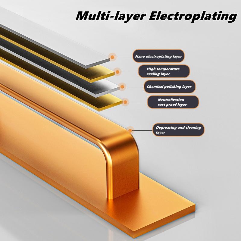 Self-Stick Adhesive Aluminum Alloy Door Handle Push-pull No-Drilling Easy Installation for Cabinet Door Window Drawer