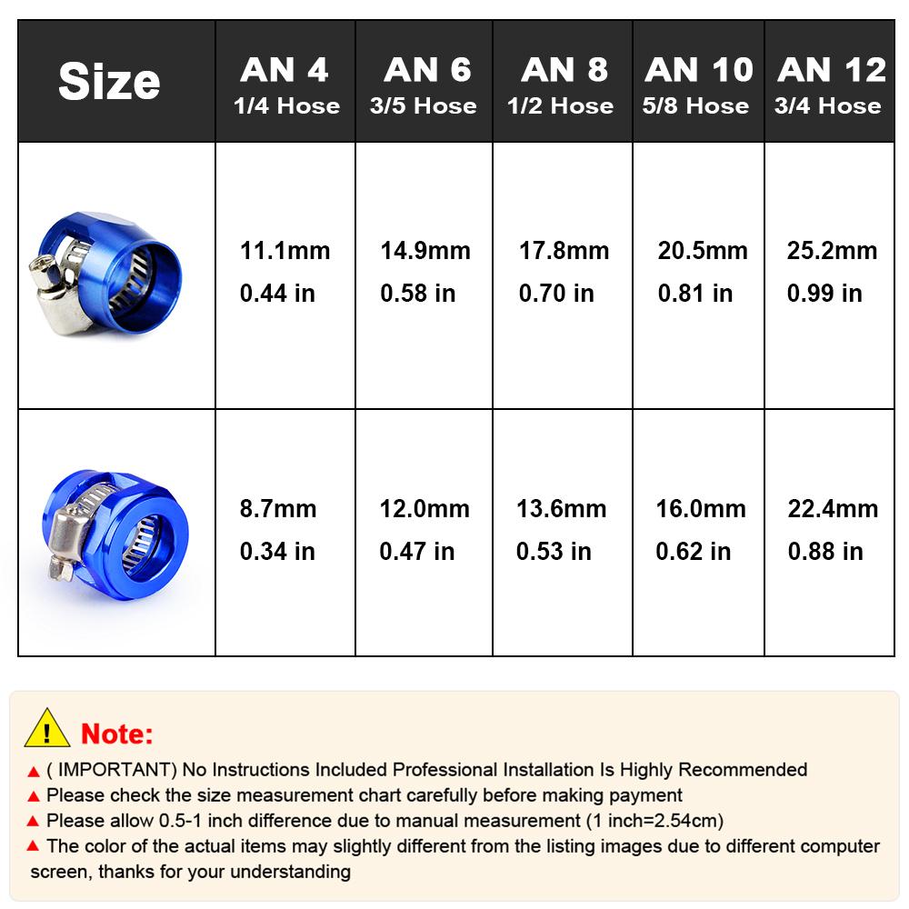 1lot=2pcs AN6 AN8 AN10 AN12 AN4 Hose Clamp End Fuel Pipe Clip Oil Water Tube Hose Fittings Hose Clamp Hose Clamp Fixing Clamp