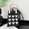 Sweet Love Knitted Mobile Phone Bag Mini Fashion Knitted Crossbody Bag Cute Korean Knit Handbag Phone Pouch