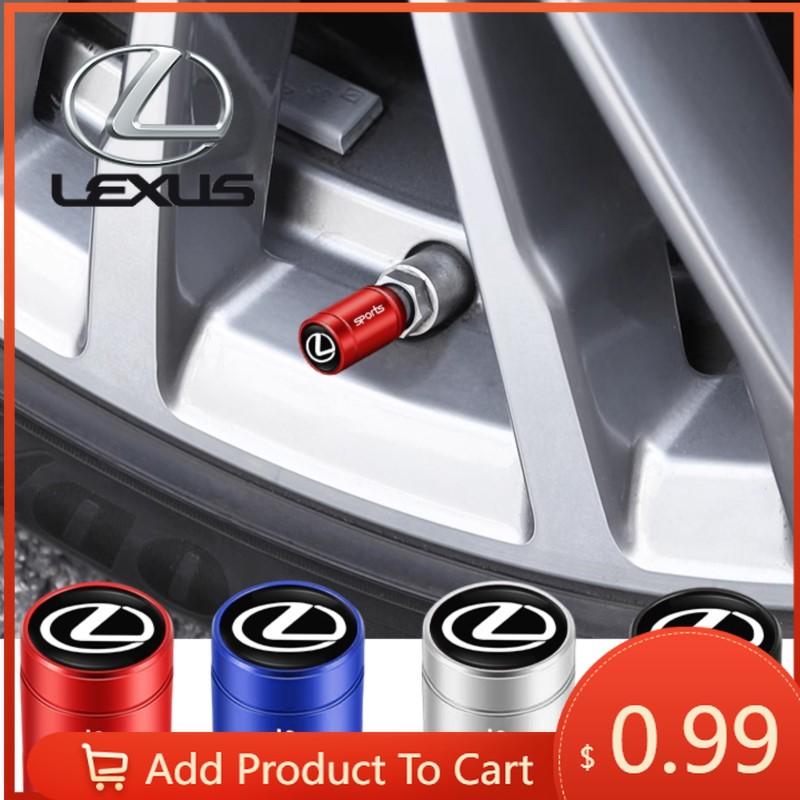 Interior Stickers 4Pcs Car Tire Valve Caps Metal Styling Tyre Air Stems Cover For Lexus CT ES GS NX IS250 CT200h IS300h ES300h E