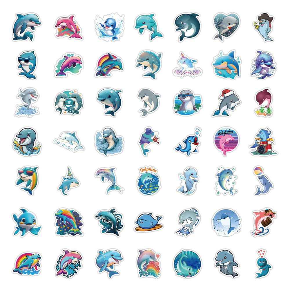 10/30/50pcs Cute Dolphin Marine Animal Stickers Kawaii Cartoon Graffiti Sticker DIY Stationery Phone Notebook Decals