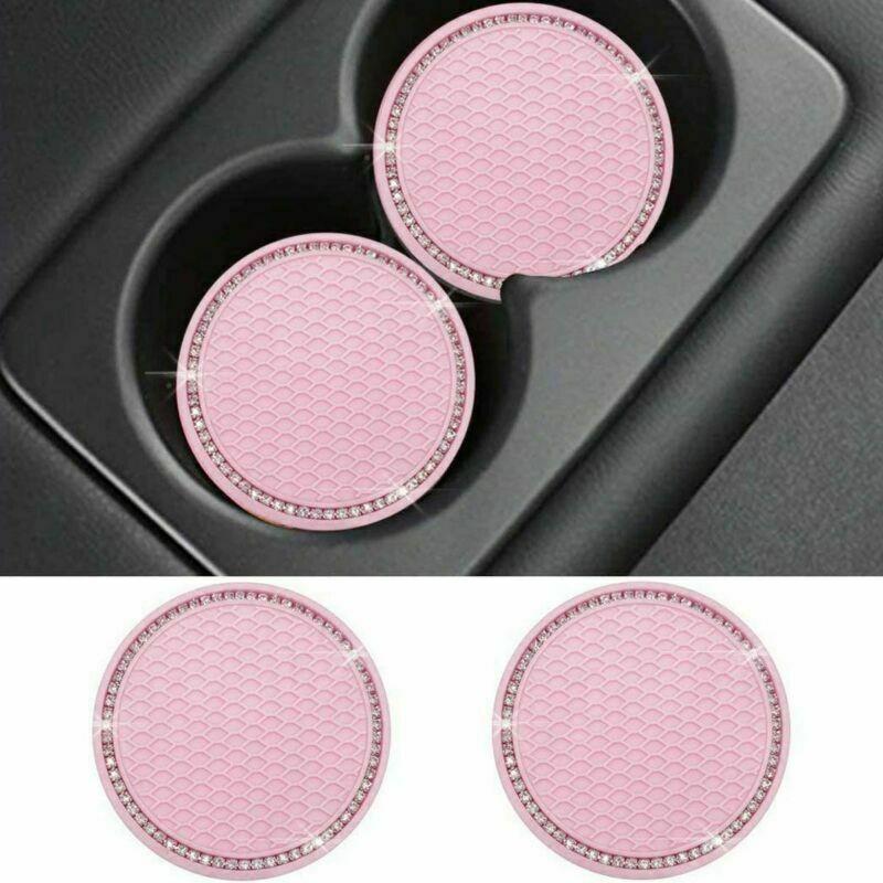 Pad Cup Holder Mat Rhinestones 2pcs Set Accessories