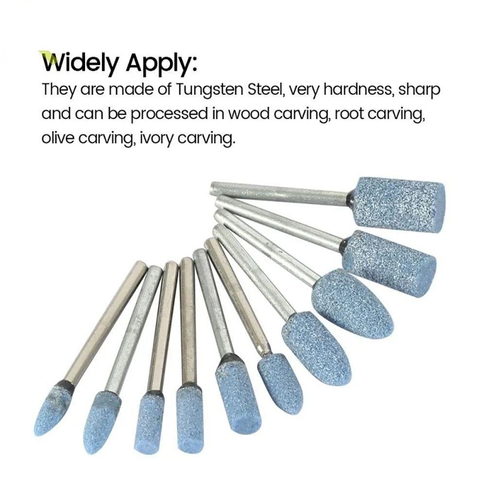 10Pcs Blue Grinding Stone Wheel Abrasive Mounted Stone Electric Drill Power Tools Accessories