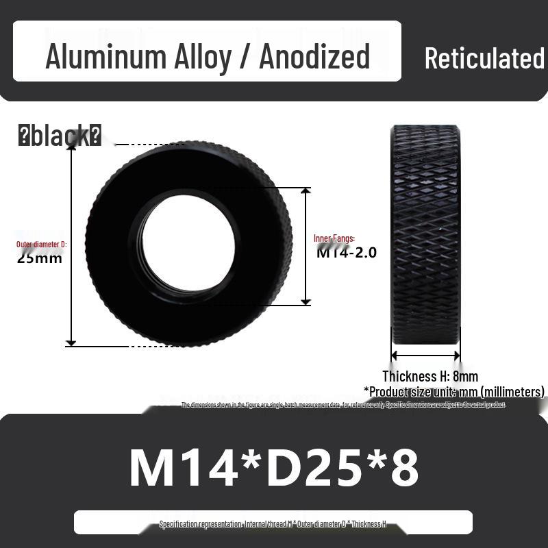 Aluminum Alloy Hand-Tightened Knurled Nut Adjustment Lock Gauge M3-M8
