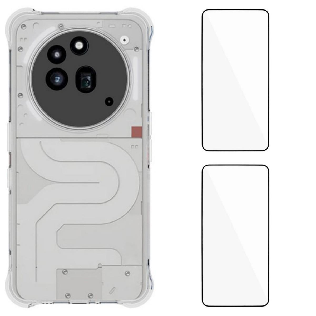 

Ні за що Телефон (3а) Про чохол з ТПУ WANLONFENG WL2 Series 2.0мм для телефону з 2 шт. захисних плівок із загартованого скла Transparent