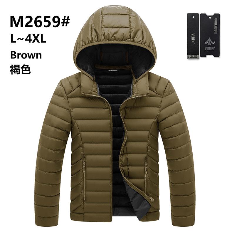 

Men s 2 New Hooded Cotton Jacket Large Size Rib Jacket Order Men s Light Cotton Jacket XXXXL коричневый