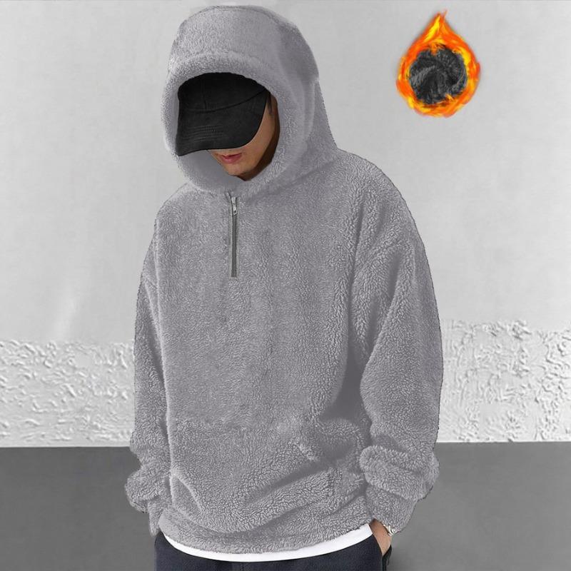 

2025 New Autumn and Winter Zipper Long-sleeved Solid Color Casual Hooded Sweatshirt Jacket S серый