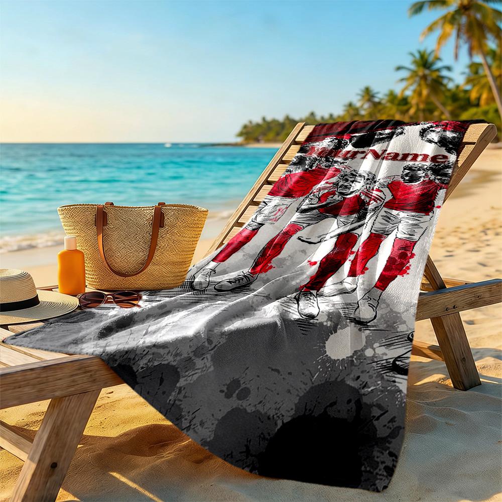 Arsenal Customize Your Name Beach Towel Super Soft & Absorbent Perfect for Traveling Yoga Camping and Swimming