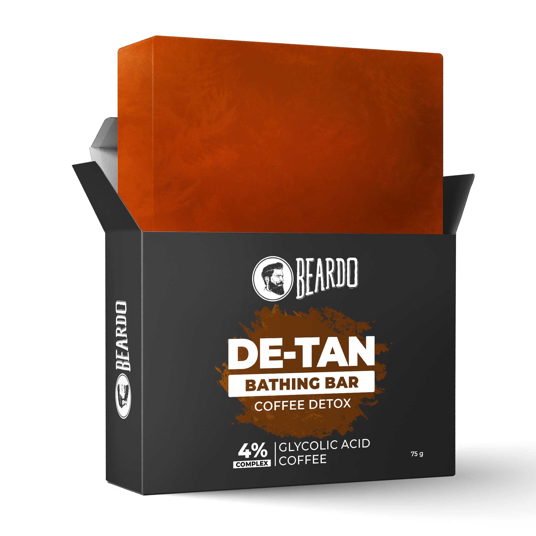 Ifusion - Health & Beauty Unisex Beardo De-Tan Soap For Men, 75G | Tan Removal And Caffeine Face & Body Soap | Detan With Coffee & 4% Glycolic Acid | For Body & Face | Refreshing Frag