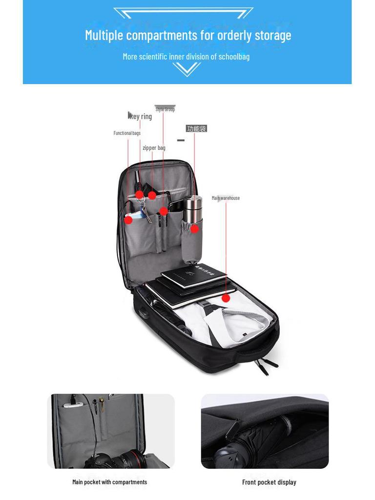 Wodoodporny plecak podróżny męski z najwyższej półki - Duża pojemność i stylowa torba na laptopa