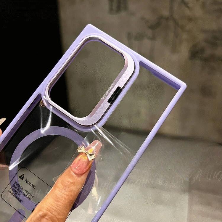 Applicable To Samsung S25ultra Mobile Phone Case S24ultra Magnetic Acrylic S23U Metal Frame Bracket