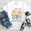T-shirt Floral, Imprimé Floral Bohème, T-shirt Femme Imprimé au Dos, Wildflow<wbr/>er Sand Tee # T-shirt Unisexe