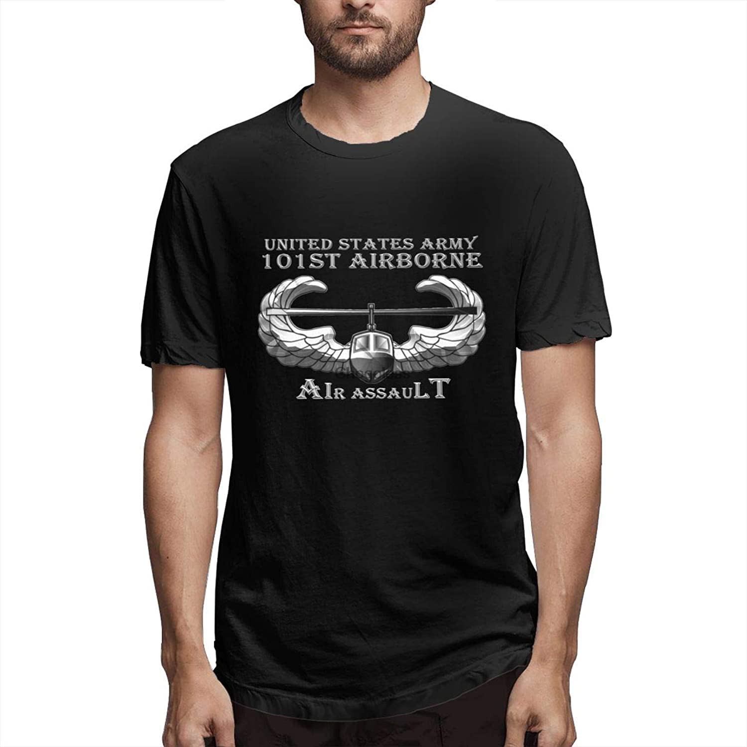 ZCSK Us Army 101st Airborne Air Assault Personality Men s Crew T-Shirt Short Sleeve Double-Sided(1) S чёрный