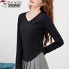 Woodpecker Women's V-Neck Pure Cotton Long-Sleeve Base Layer Tee
