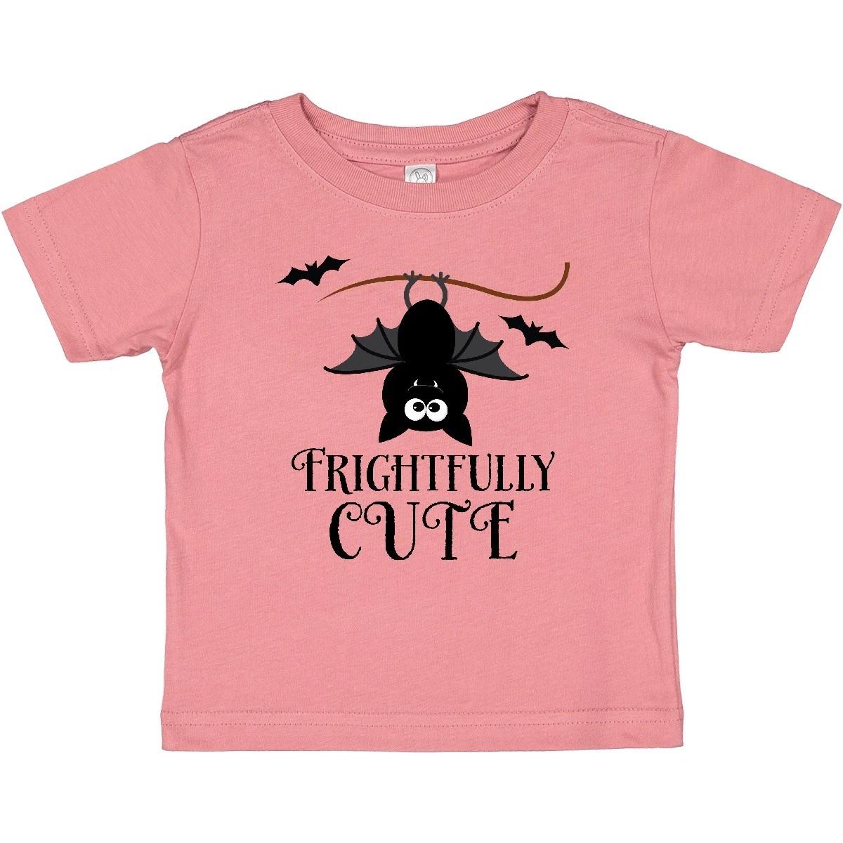 Inktastic Halloween Bat Frightfully Cute Holiday Baby T-Shirt Scary Fright Boys 110
