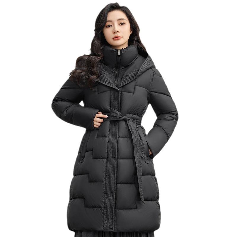 Down Cotton Jacket Women's Mid-length 2025 Winter New Fashion Loose Waist Slimming Thickened Warm Padded Jacket Jacket