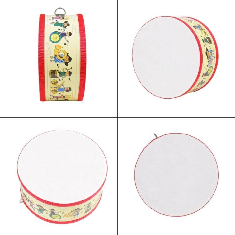 Wooden Drum Set with Shoulder Strap and Drumstick Double Sided Kids Drum Toy