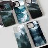 Mountain Misty Forest Phone Case for iPhone 17 17Air 16 15 14 13 12 11 Pro Max Plus Colorful Silver