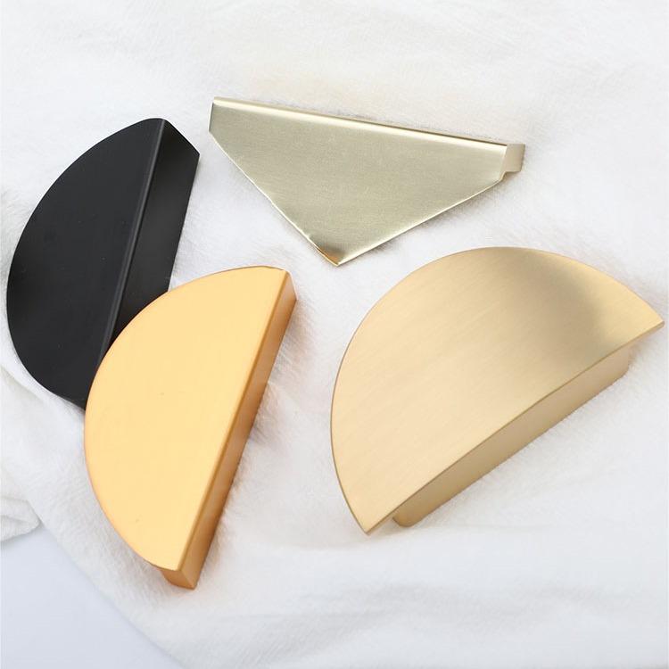 Modern Half-Round Drawer & Cabinet Door Handle - Black, Gold, Copper Finish