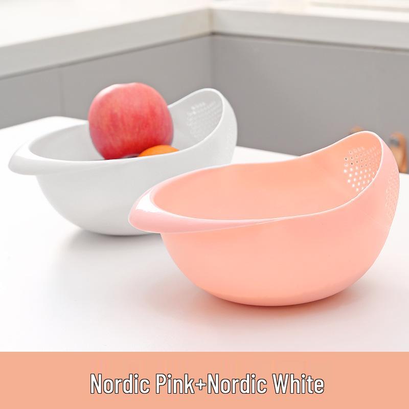 Rice Washing Sieve and Drain Basket - Fine Mesh, Non-Leak, Multi-Purpose Basin for Kitchen and Household Use