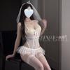 Erotic Underwear Pure Desire Bride Wedding Dress Sexy One-Piece Dress Set Lace Seductive Uniform Pajamas 1357