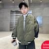 Gepolsterte doppellagige Baumwoll-Baseballjacke für Jungen - Herbst/Winter 2025, Verdickt für mittelgroße bis große Kinder