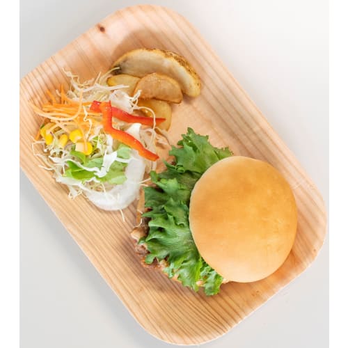 Try Wood Eco Wood Plates (10-Pack / Square / 16.5 X 23.5 Cm) Made In Japan with Japanese Cedar (Wooden Dishes That Can Be Used Like Paper Plates / Eas
