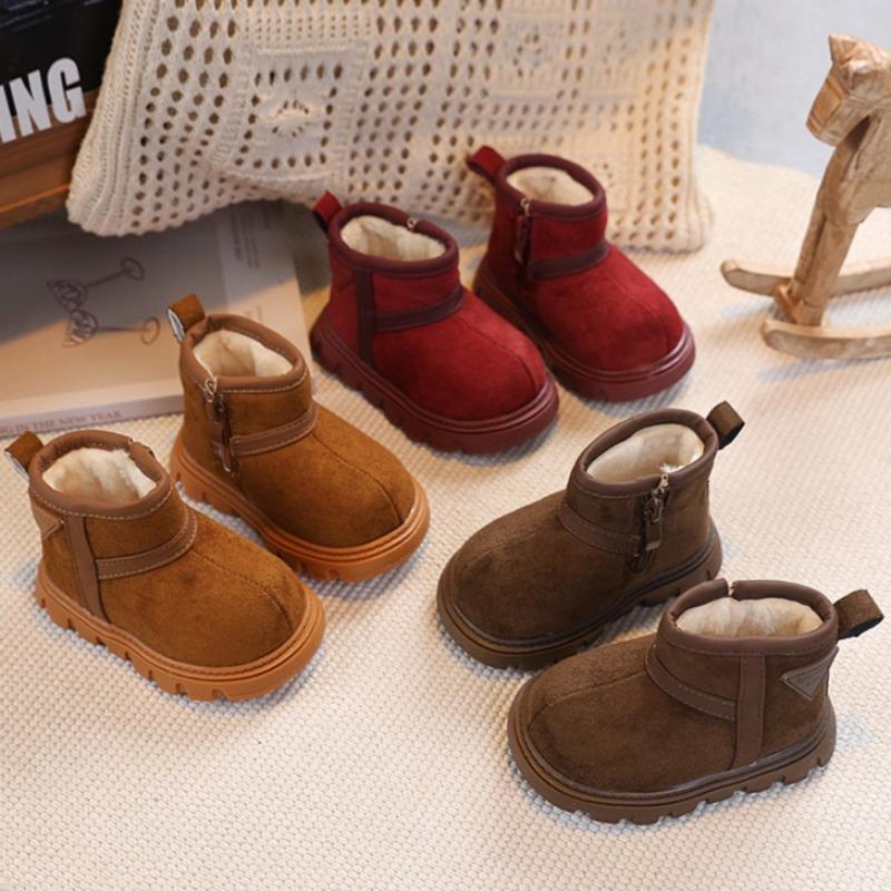 Winter Baby Warm Snow Boots Children's Waterproof Cotton Boots Fleece-lined and Thickened Cotton Shoes Soft-soled Short Boots